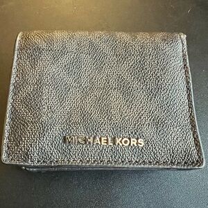Michael Kors Brown Leather Bifold Wallet with Gold Logo
